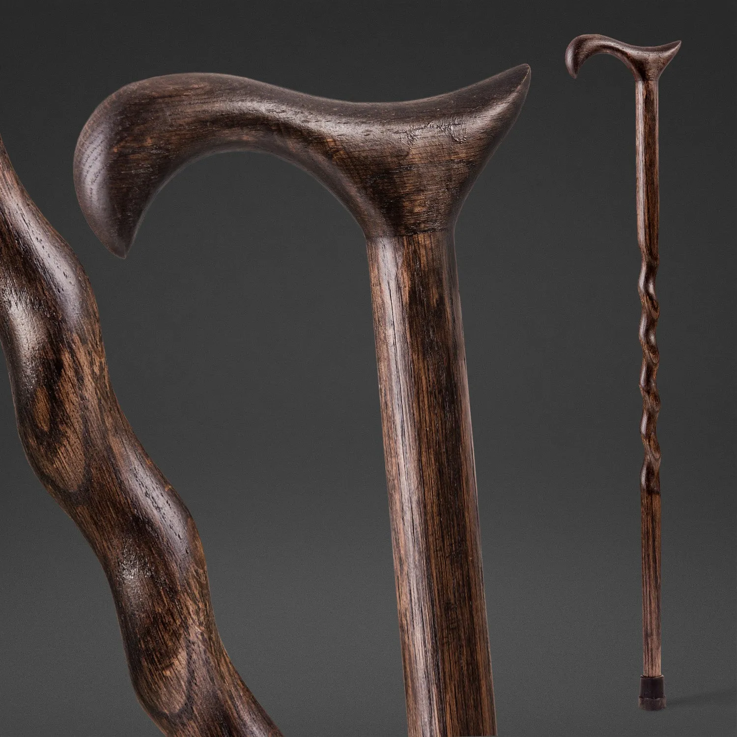 Twisted Oak Derby Handcrafted Walking Cane