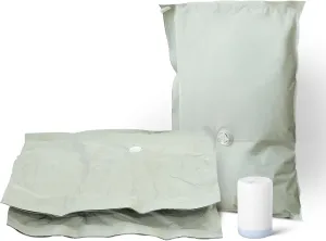 Umimile Vacuum Storage Bags for Travel with Electric Pump, Reusable Compression Bags for Travel, Space Saver Bags for Luggage, Suitcases and Backpack (2 Large   PUMP)