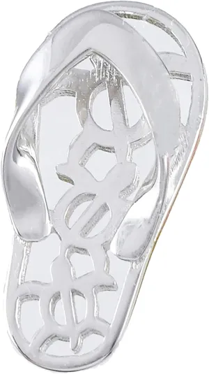 Unique Pretty Hawaiian Sea Turtle Slipper Necklace, Sterling Silver Sea Turtle Sandal Flip-Flop Charm Pendant, N6139A
