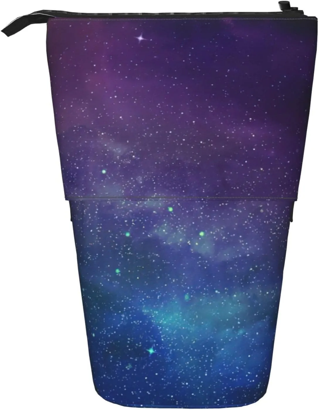 Universe with Stars Galaxy Interstellar Print Telescopic Pencil Bag Pen Holder Pop Up Storage Case,Standing Portable pen Case