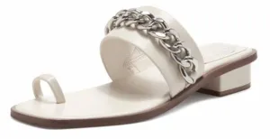 Vince Yamell Ring Camuto On Efficient delivery Sandals Open Weekly deal Chain Square Slip Toe Chunky Cream New