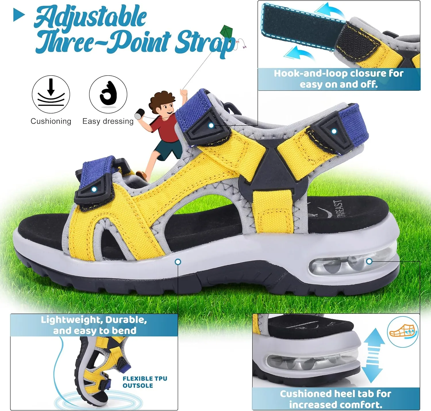 visionreast Boys Sandals Camouflage Print Kids Fashion Sport Sandals Outdoor Sandal Athletic Casual Sandals Beach Shoes