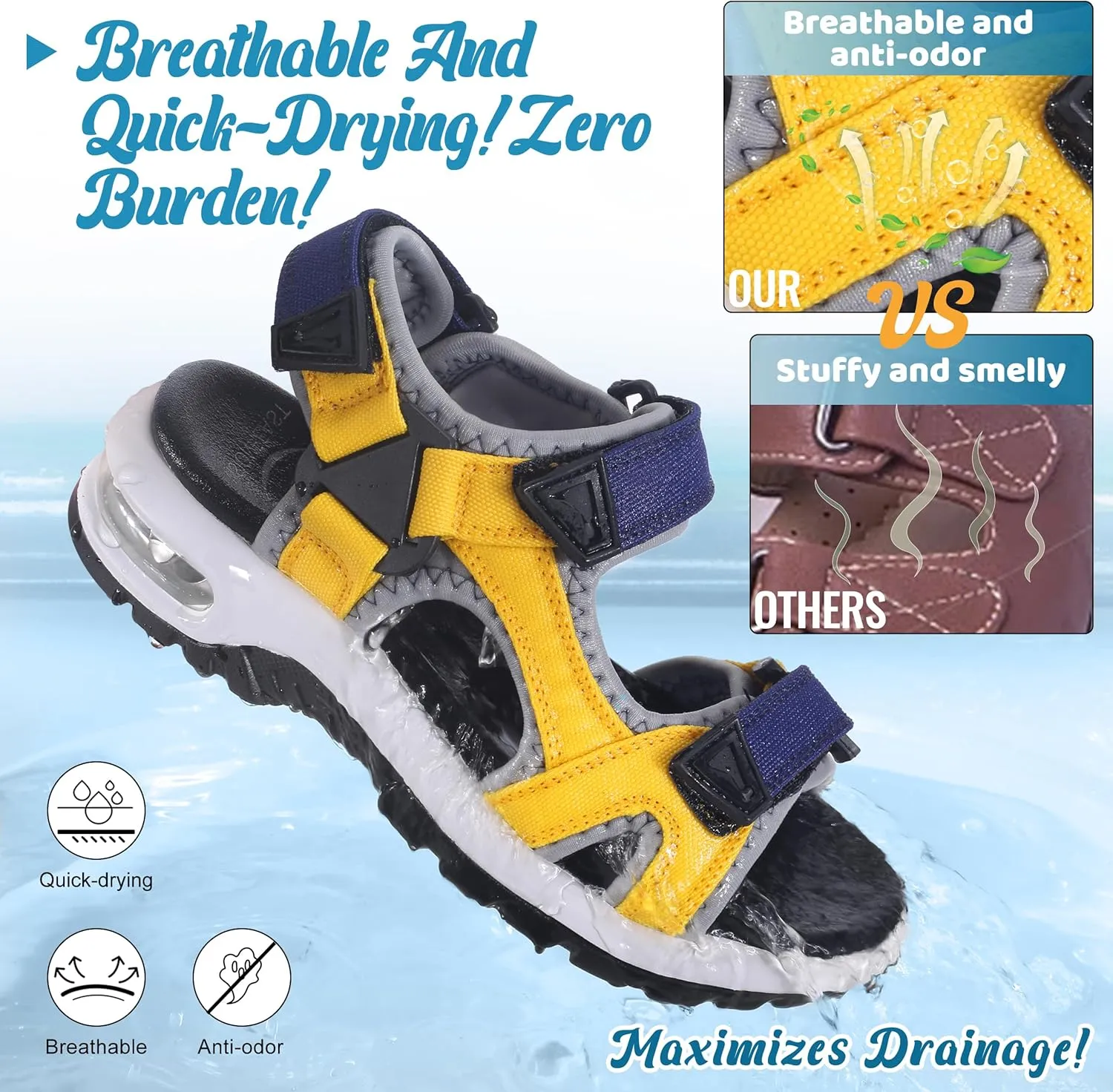 visionreast Boys Sandals Camouflage Print Kids Fashion Sport Sandals Outdoor Sandal Athletic Casual Sandals Beach Shoes