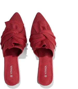 VIVAIA Yaffa Mules for Women Slip On Pointed-Toe Knot Mules Women's Casual Slip on Washable Comfortable Shoes Pointed-Toe Style