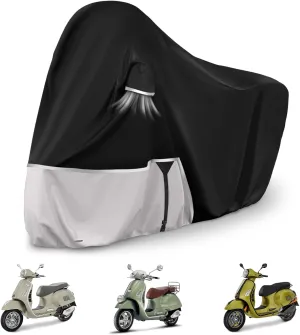 Waterproof Motorcycle Cover Replace for Piaggio Vespa GTV GTS GT60/125/200/250/300 Super Without Trunk Model, 420D Oxford Cloth Motorcycle Cover for Snow Rain Dust Protection