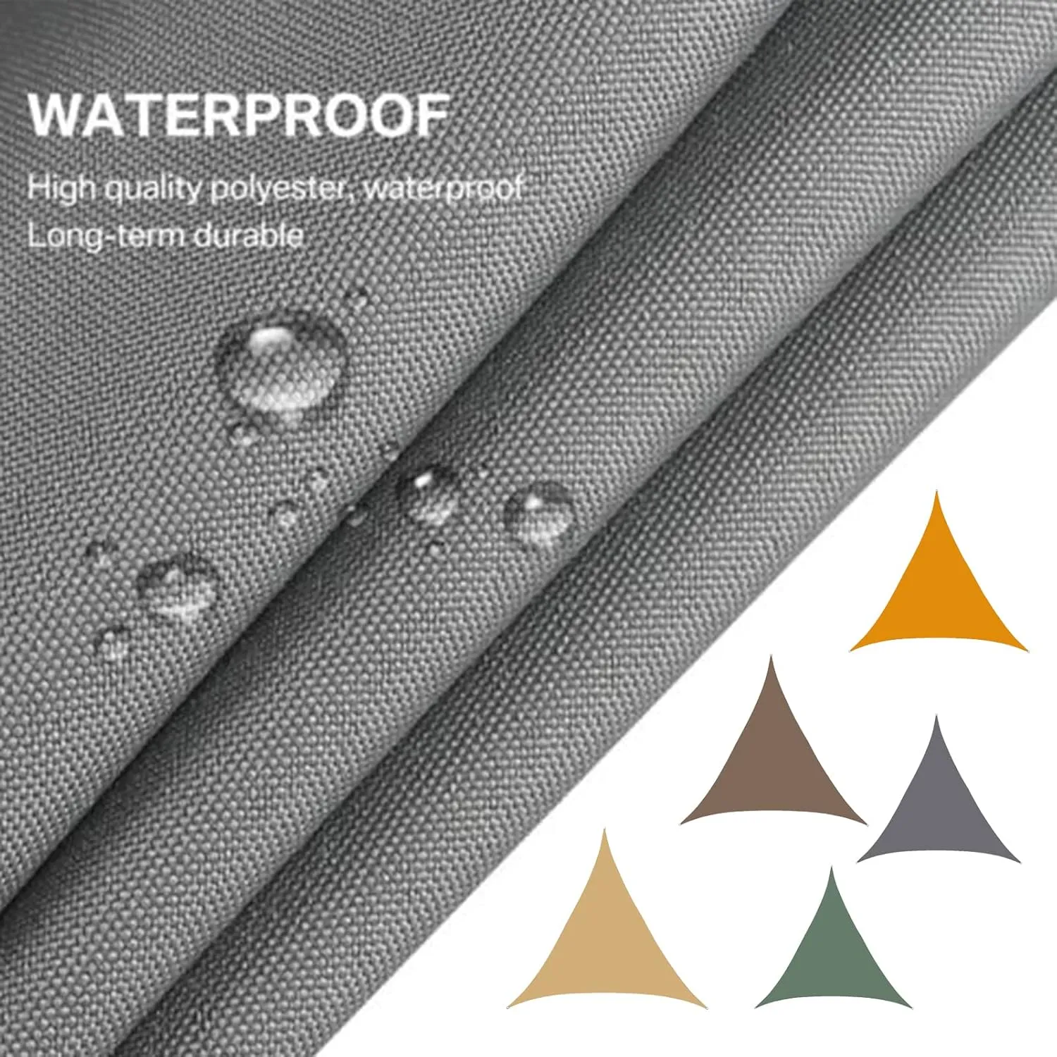 Waterproof Sun Shade Sail Triangle, Sunshades for Backyard, Heavy Duty Shade Cloth, Breathable Sunshade Cloth for Patio Backyard Lawn Outdoor Activities (I 6x6x6m)