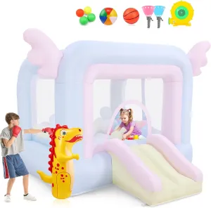 Whubefy Bounce House for Kids 3-6 Big Kids 8-12 Indoor/Outdoor Inflatable Jump 'n Slide Blow up Bouncer with Air Blower for Backyard (Angel Castle)