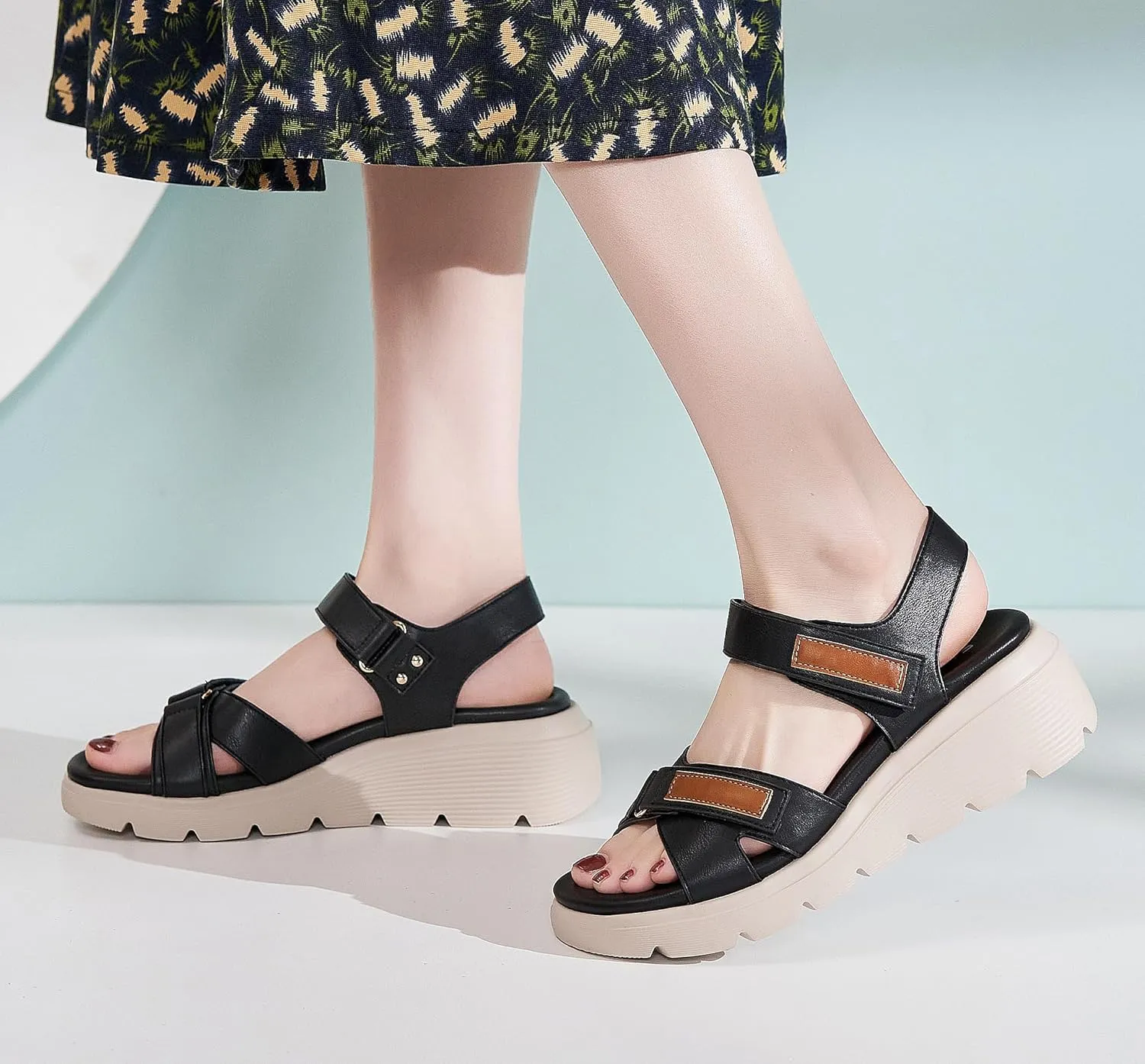 Women's Comfortable Walking Sandal Lightweight Cushioned Hiking Sandals Platform Shoes for Women Slingback Woven With Straps Sandals