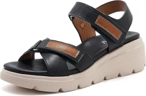 Women's Comfortable Walking Sandal Lightweight Cushioned Hiking Sandals Platform Shoes for Women Slingback Woven With Straps Sandals