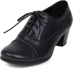 Women's Lace up Oxford Heels Shoes, Vintage Brogue Oxford Pumps, Wingtip Heeled Oxfords