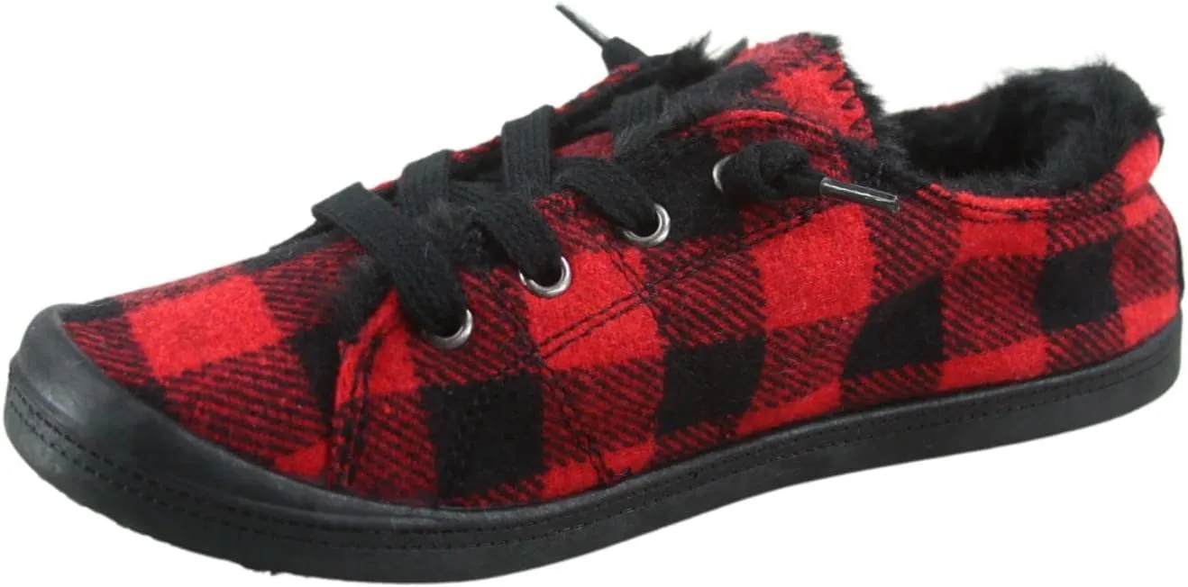 Women’s Slip-On Sneaker Fashion Low Top Casual Shoes Lace up Classic Walking Shoes