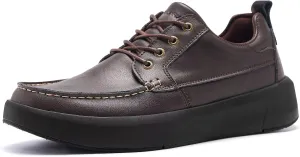 XPACS Men's Orthopedic Leather Dress Walking Shoes: Comfortable Arch Support Plantar Fasciitis Orthotic Business Tennis Oxfords, Flat Feet Casual Office Working Shoes for Foot and Heel Pain Relief