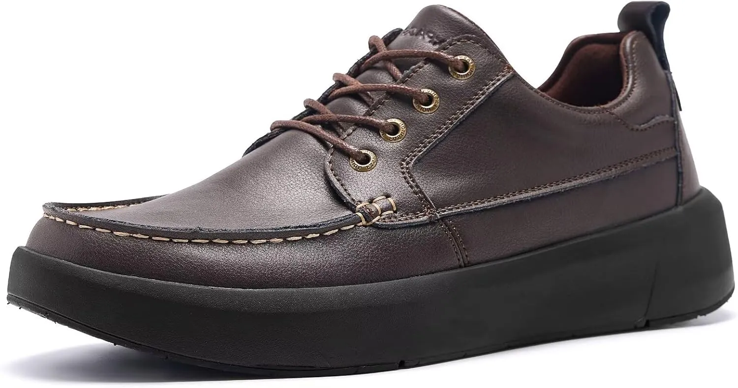 XPACS Men's Orthopedic Leather Dress Walking Shoes: Comfortable Arch Support Plantar Fasciitis Orthotic Business Tennis Oxfords, Flat Feet Casual Office Working Shoes for Foot and Heel Pain Relief