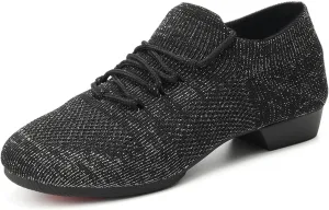 YKXLM Women Standard Practice Social Dance Sneaker Beginner Dance Practice Shoes for Women Low Heel Ballroom